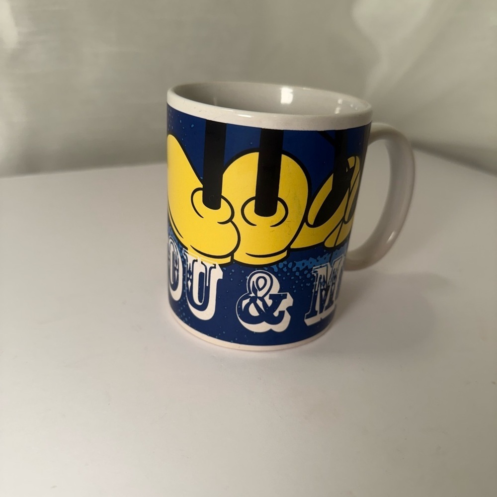 Disney Mickey and Minnie Mouse Coffee Mug Couples  "You and Me" blue Valentines